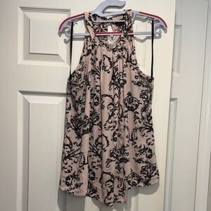 The Limited Black and Cream Patterned Tank Top